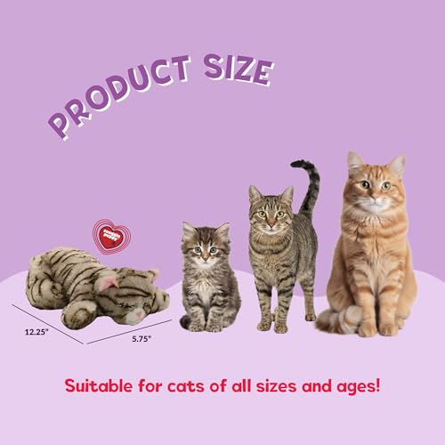 Snuggle Kitty Heartbeat Cat Toy for Kittens and Cats with Real-Feel Pulse and Heat Pack, Calming Sleep Aid for Cat Anxiety, New Kitten Essentials