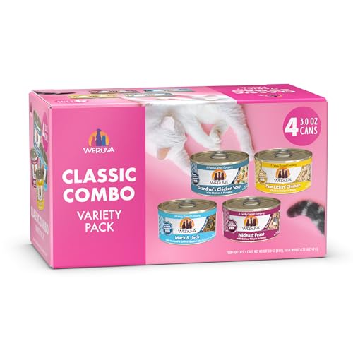 Weruva Classic Cat Food, Classic Combo Trial Variety Pack, 3oz Can, Pack of 4
