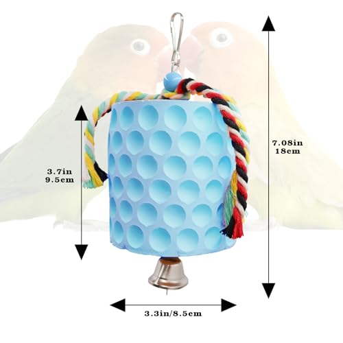 Extra Large Bird Chewing Toy, Parrot Beak Grinding Calcium Stone with Bells, Bird Cage Accessories, Cage Toys for Cockatiel Parakeet Parrot Budgies
