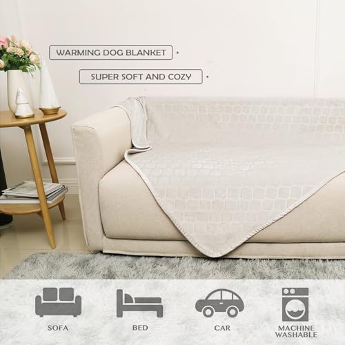 fuguitex Waterproof Dog Blanket Bed Cover Dog Crystal Velvet Moroccan Fuzzy Cozy Plush Pet Blanket Throw Blanket for Couch Sofa(40 * 60 inch