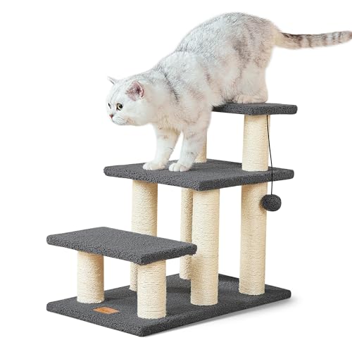 Pawque Dog Stairs & Cat Scratching Post Pet Steps for High Beds Couch, High-Strength Boards Holds up to 150 lbs for Indoor Small Cats Kittens Dogs