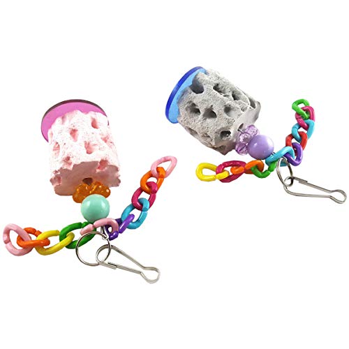 Wontee Bird Calcium Teeth Grinding Chew Treats Toy for Parrot Parakeet Cockatiel Conure Gerbil Rat Mouse Guinea Pig Chinchilla