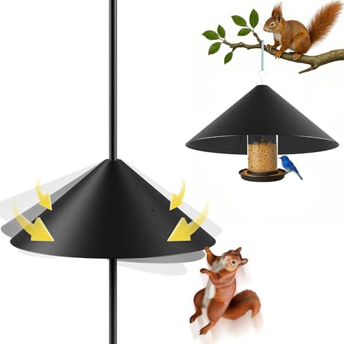 19 Inch Metal Squirrel Baffle for Bird Feeder Pole, Squirrel Proof Bird Feeders for Outdoors Hanging Cover for Rain Guard, Rust Proof Chew Proof