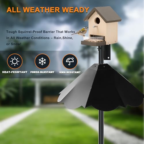 Oversized 21 Inch Metal Squirrel Baffle, Chew-Proof Weatherproof Squirrel Guard for Bird Feeder Pole and 4x4 Post, Outdoor Hanging Squirrel Proof