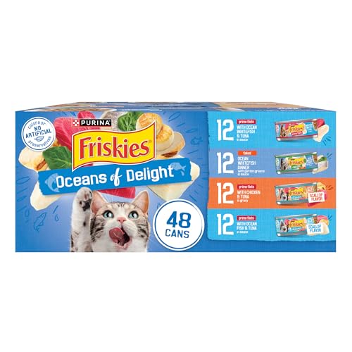 Purina Friskies Wet Cat Food Variety Pack, Oceans of Delight Flaked and  Filets - 48 ct. Can