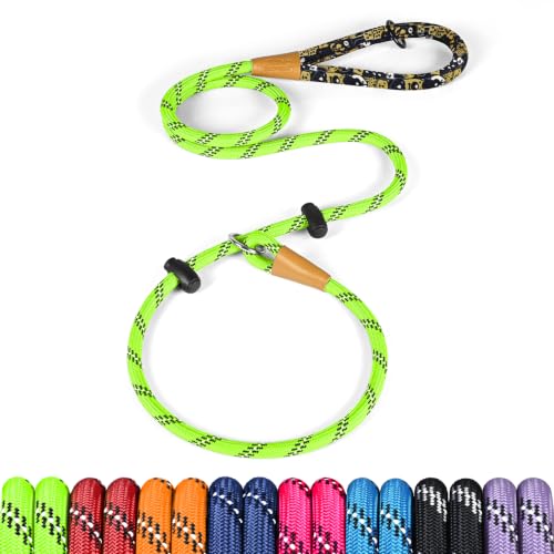 lynxking Slip Lead Dog Leash Reflective, Heavy Duty Comfortable Strong Rope for Large Medium Small Dogs No Pull Pet Training (Light Green, Large