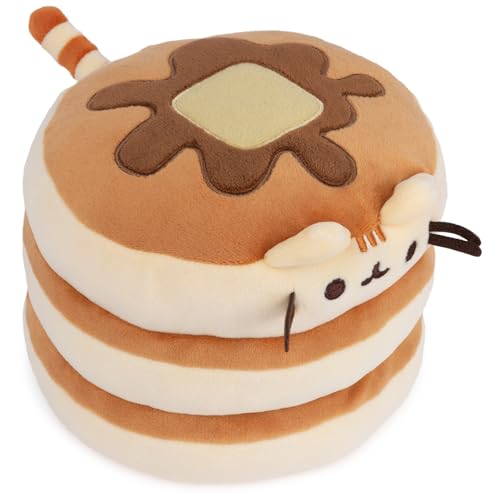GUND Pusheen the Cat Pancake Squisheen Plush, Squishy Toy Stuffed Animal for Ages 8 and Up, Brown, 6”