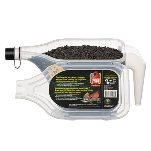 More Birds 3N1 Bird Seed Super Tote and Storage, 5 lb Seed Capacity