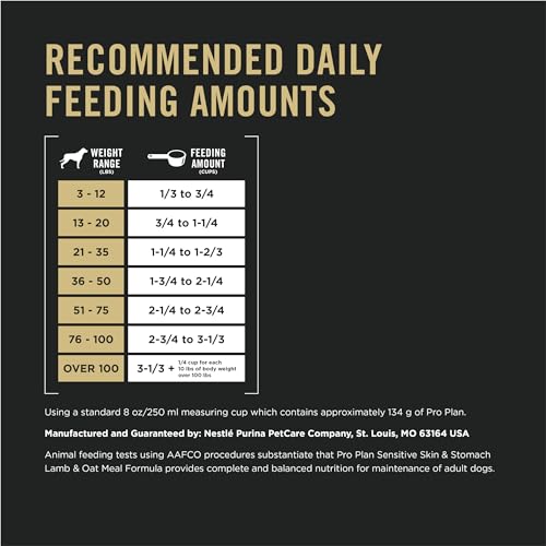 Purina Pro Plan Sensitive Skin and Sensitive Stomach Dog Food Lamb and Oat Meal Formula - 24 lb. Bag