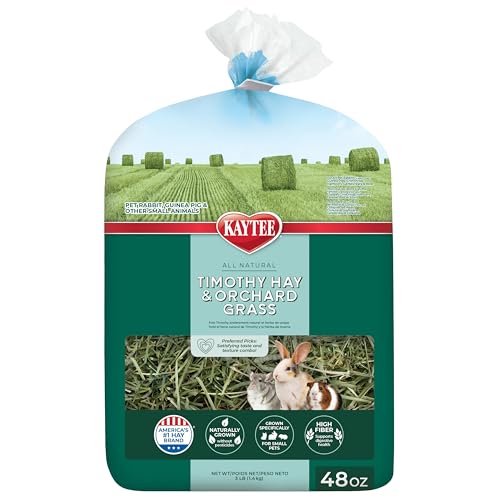 Kaytee Timothy Hay & Orchard Grass for Guinea Pigs, Rabbits & Other Small Animals, 48 oz