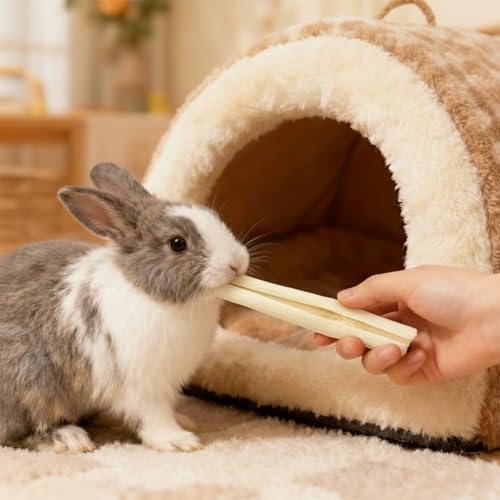 emours Natural Bamboo Teeth Chews for Rabbits Chinchilla Guinea Pigs Sugar Gerbils and More Small Pets,500g