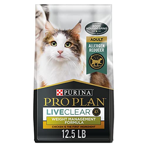 Purina Pro Plan Live Clear Cat Food Weight Management and Cat Allergen Reducer Chicken and Rice Formula - 12.5 lb. Bag