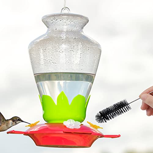 38 Pcs 3 Size Hummingbird Feeder Cleaning Brush Mini Nylon Tube Brush with 16 Flowers Bird Replacement Parts Double Headed Brushes for Bottle Feeding