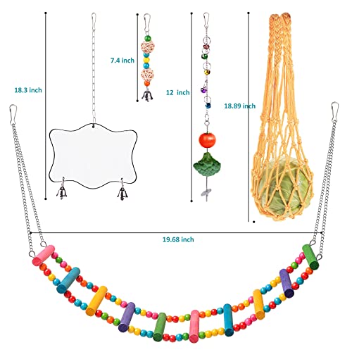Chicken Toys for Coop 12PCS Set, KAKUNM Chicken Enrichment Toys，Including Xylophone, Swing Set, Mirror Toy, Flexible Ladder, Vegetable String Bag and