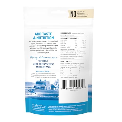 The Honest Kitchen Human Grade Daily Boosters: Instant Turkey Bone Broth With Turmeric, 3.6 Oz