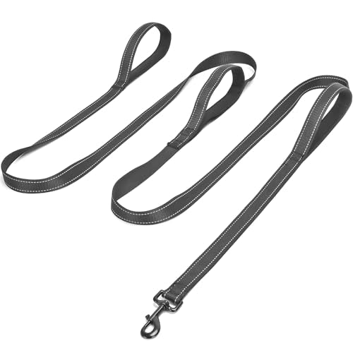 3 Handle Dog Leash 10FT Triple Handle Reflective Large Medium Dog | Multi Handles Heavy Duty Training Lead with Padded Traffic Handles for Control