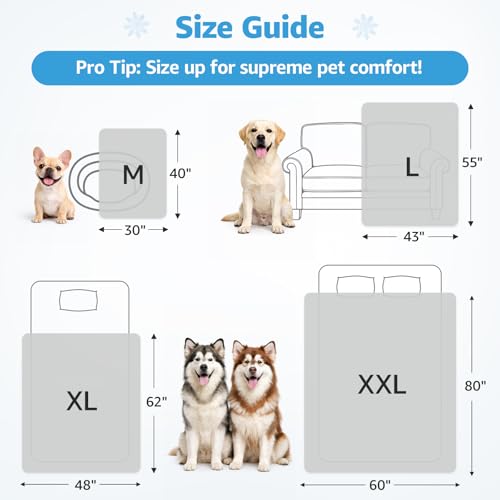 Cooling Blanket for Dogs, 0.4 Q-MAX Dog Cooling Blanket Washable, Cool to Touch Pet Blanket Cooling Comforter Throw for Bed Cover, Soft Lightweight