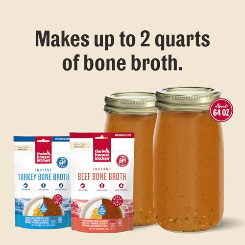 The Honest Kitchen Human Grade Daily Boosts Instant Beef Bone Broth with Turmeric for Dogs 3.6 Ounces
