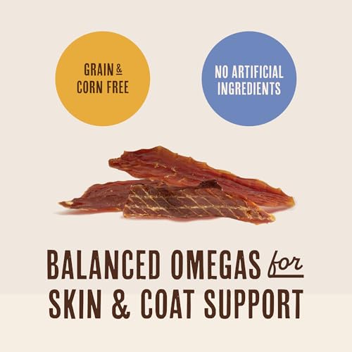 Waggin' Train Duck Jerky Dog Treats for Dogs with Sensitive Stomachs, Made with 100% Real Duck Breasts, Three All-Natural Ingredients, High Protein