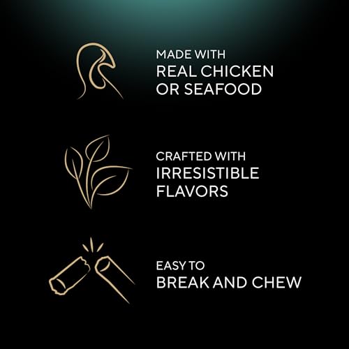 Sheba Meaty Tender Sticks Soft Cat Treats Chicken, Tuna, and Salmon Flavor, 0.14 oz., 40 Sticks