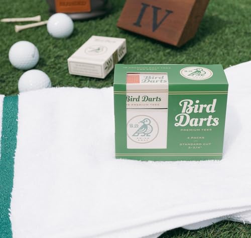 Premium Bamboo Wood Golf Tees, 18/72/180 Units (Packs of 18), 2 ¾ Golf Tees in Cigarette-Style Packaging, Durable, Biodegradable, Golf Tees Wood for