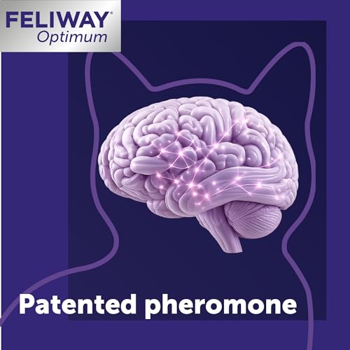 FELIWAY Optimum Cat Calming Diffuser Refill (3 Pack, 90 Day Supply) – Cat Pheromone Diffuser Refill for Advanced Support to Reduce Stress, Spraying