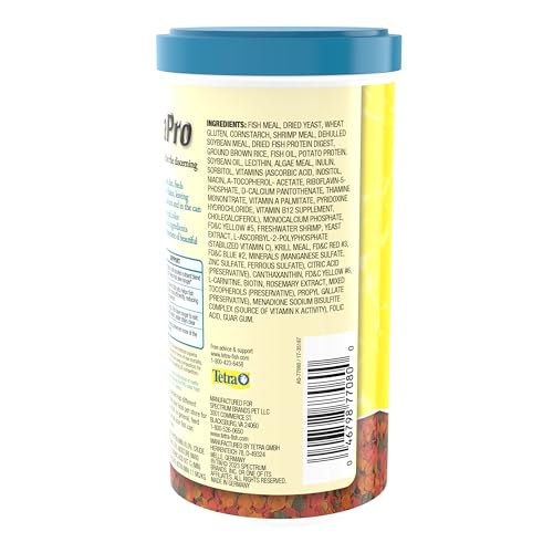 TetraPro Tropical Color Crisps, Fish Food With Natural Color Enhancers, Tropical Fish Food, 7.41 Ounces