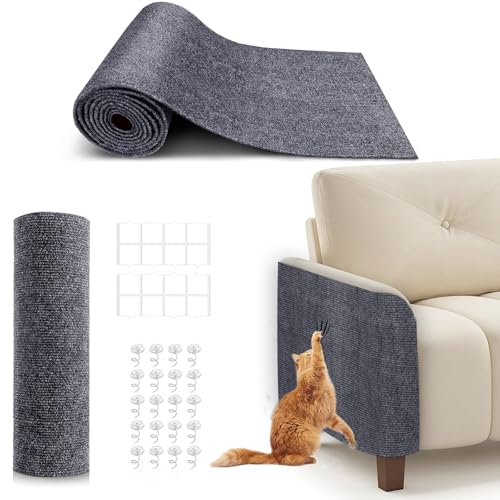 78.7"X15.8" Cat Scratching Mat, Self-Adhesive Cat Scratch Carpet, DIY Cats Scratch Furniture Protector for Couch, Sofa, Wall & Door, Durable