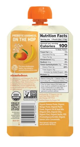 Pumpkin Tree Peter Rabbit Organics Super Oats & Seeds Variety Pack - Squeezable Snack Pouches, 4 oz. (Pack of 18)