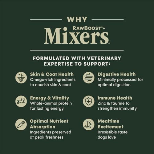 Instinct RawBoost Functional Mixers, Freeze Dried Dog Food Topper, Grain-Free, Real Chicken - Gut Health, 5.5 oz. Bag