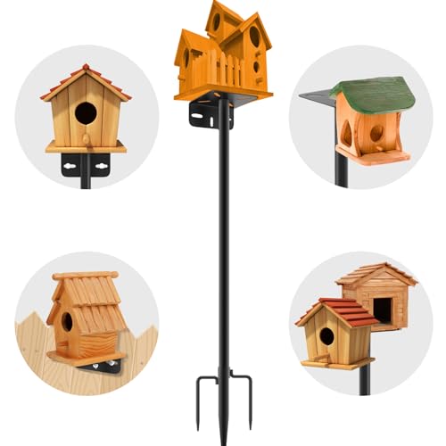 80 Inch Adjustable Bird Feeder Pole,Bird House Pole Suitable for Feeders & Birdhouse,Weather Station,Heavy-Duty Rustproof Design,Enhance Outdoor
