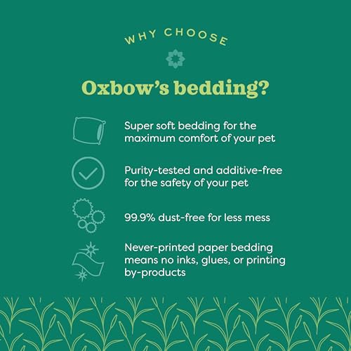 Oxbow Pure Comfort Small Animal Bedding, Odor & Moisture Absorbent Litter for Bunny Litter Box, Low Dust Bedding for Guinea Pig Cage, White Paper, 36