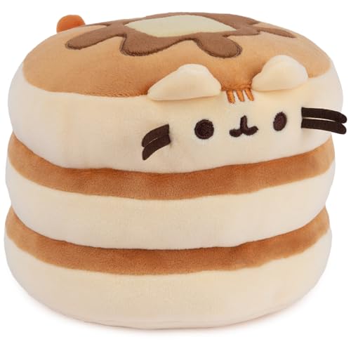 GUND Pusheen the Cat Pancake Squisheen Plush, Squishy Toy Stuffed Animal for Ages 8 and Up, Brown, 6”
