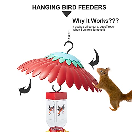 Bird Feeder Weather Guard Dome Cover Red Rain Shade for Hummingbird Feeders Built-in Moat Proof, Easy to Install 11inch