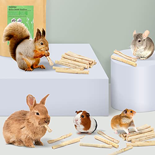 Bissap Sweet Bamboo Chew Sticks for Rabbits 500g/1.1Ib, Bunny Molar Treats Snack for Small Animals Hamsters Chinchillas Guinea Pigs Squirrels Natural