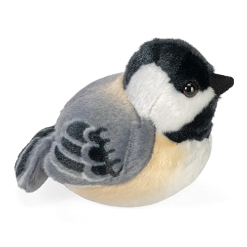 Wild Republic Audubon Birds Black-Capped Chickadee Plush with Authentic Bird Sound, Stuffed Animal, Bird Toys for Kids & Birders