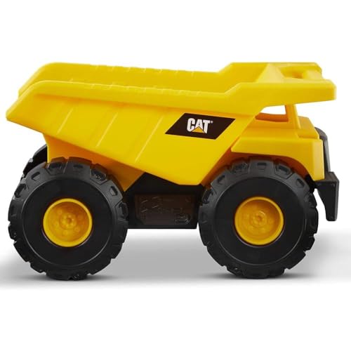 CAT Construction Toys, Construction Fleet 10" Dump Truck Toy - Heavy‑Duty Plastic, Working Tilting Bed & Free‑Rolling Wheels, Indoor/Outdoor Sandbox