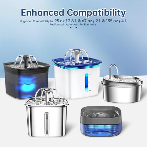 32 Pcs Cat Water Fountain Replacement Filters-16 Pack Cat Fountain Filters with 16 Pack Sponges, Enhanced Compatibility Pet Fountain Filter Fit for