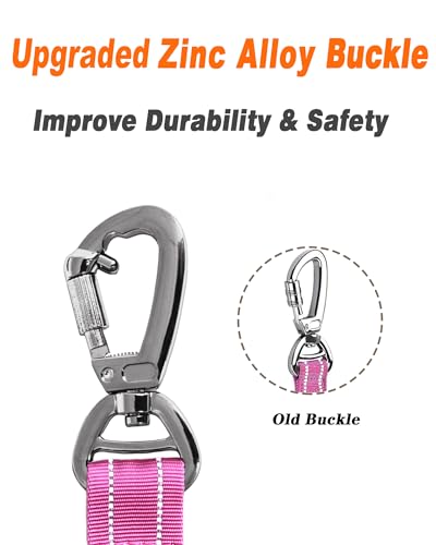 AUBELL Tactical Dog Leash Heavy Duty,4-6ft Reflective Strong No Pull Bungee Leash for Medium Large Dogs with Comfortable Padded Double Handle,Car