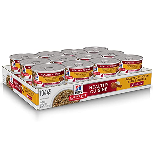 Hill's Science Diet Adult 1-6 Healthy Cuisine Wet Cat Food, Roasted Chicken & Rice Medley in Gravy, 2.8 oz. Cans, 24-Pack