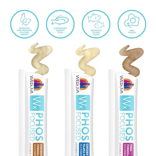 Weruva Wx Phos Focused, Lickable Cat Treats Variety Pack, 0.5oz Tube, Pack of 24