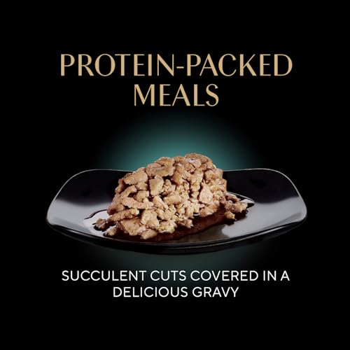 Sheba Perfect Portions Wet Cat Food Cuts in Gravy, Cat Food Wet Recipe, Roasted Chicken Entree, with Sustainable Salmon, Tender Turkey Entree, 2.6