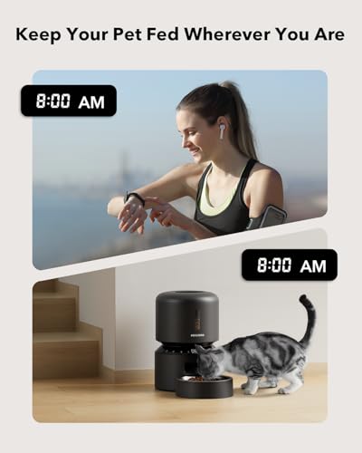 PETLIBRO Automatic Cat Feeder – 3L Programmable Pet Food Dispenser with Airtight Storage, Timed Portion Control, Voice Meal Call & Dual Power Supply