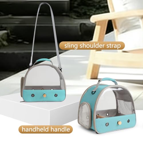 Small Bird Travel Cage Carrier, Portable Parrot Parakeet Carrier with Standing Perch and Comfy Mat, Budgies Carry Transport Bag for Vet Visit