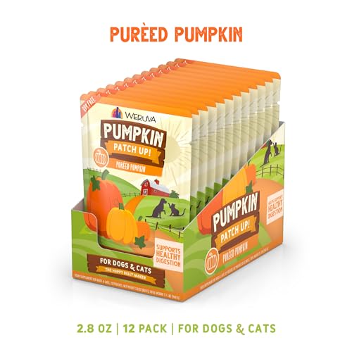 Weruva Pumpkin Patch Up!, Pumpkin Puree Pet Food Supplement for Dogs & Cats, 2.80oz Pouch (Pack of 12)
