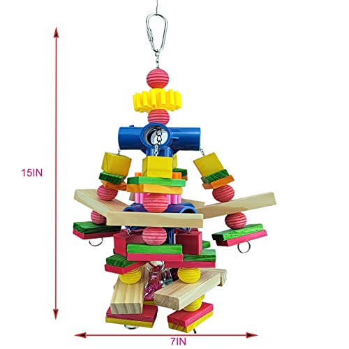 Parrot Toys for African Grey Parrots, Cockatoos, Small Macaws,  Parrots Small and Medium Birds Natural Wooden Safe and Durable Chew Toys and Bird