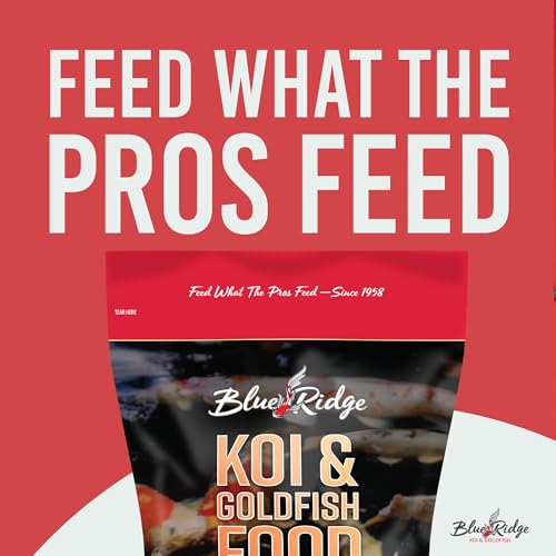Blue Ridge Koi Fish Food 2lb - Koi Food 3/16” Large and Mini Blend Growth Formula, Goldfish Food, Premium Fish Food for Ponds, Ponds Fish Food