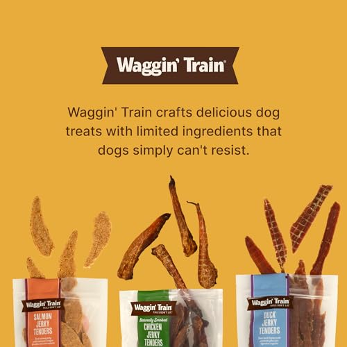 Waggin' Train Duck Jerky Dog Treats for Dogs with Sensitive Stomachs, Made with 100% Real Duck Breasts, Three All-Natural Ingredients, High Protein