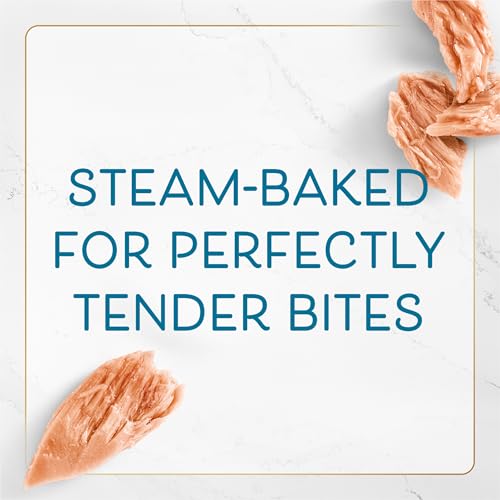 Purina Fancy Feast Purely Hand-Flaked Tuna Cat Treats, Steam-Baked Real Tuna, Pack of 5, 10 Count Pouches