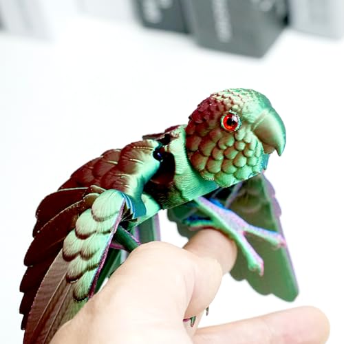 3D Printed Parrot Fidget Toys,Bird with Flexible Wing,Threedee Printing Animals Stuff,Home Office Decor Skeleton Dragon,Festival Gifts Action